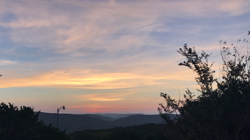 My driveway faces east, but sometimes the sky still gets neat color at sunset.
